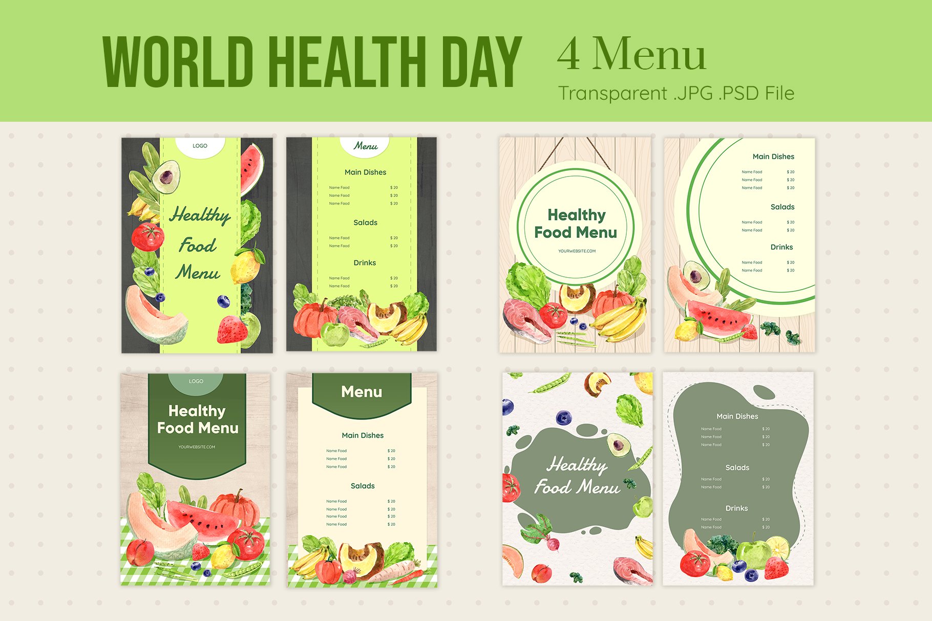 World health day presentation menu.
