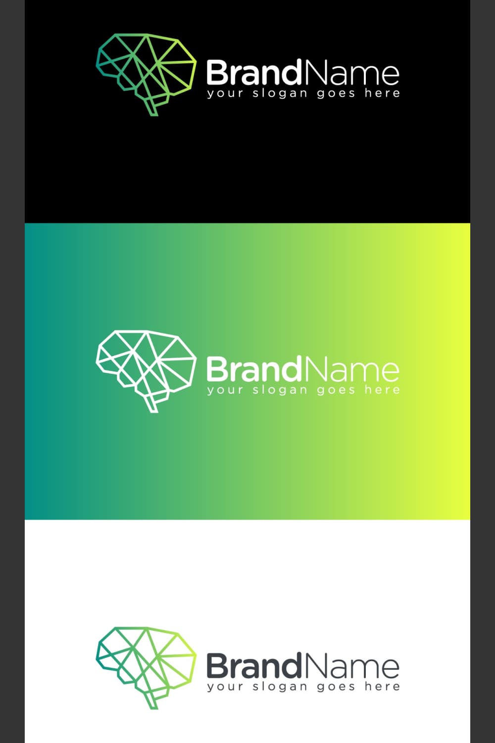 Modern logo design in 3 color variation.