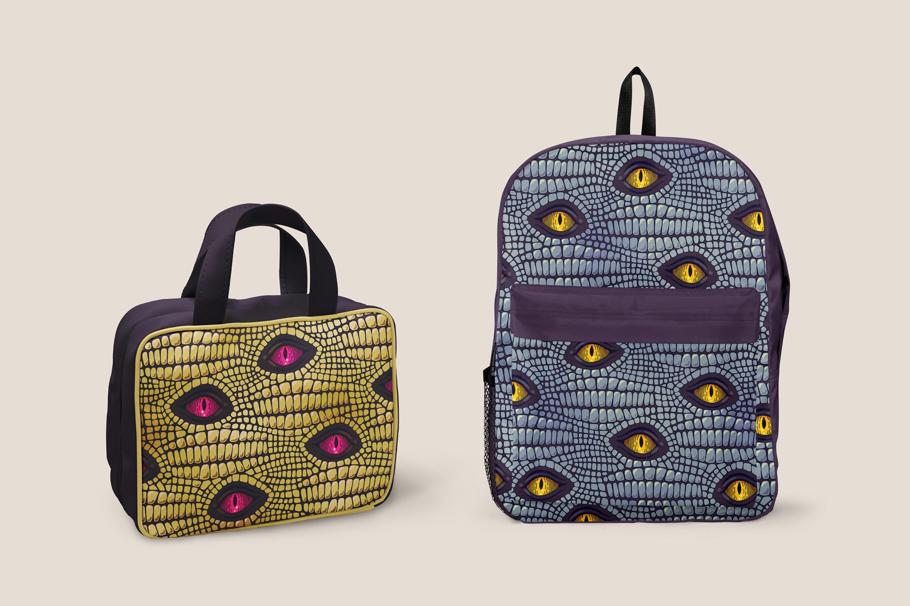 Use this dragon patterns for your bags.
