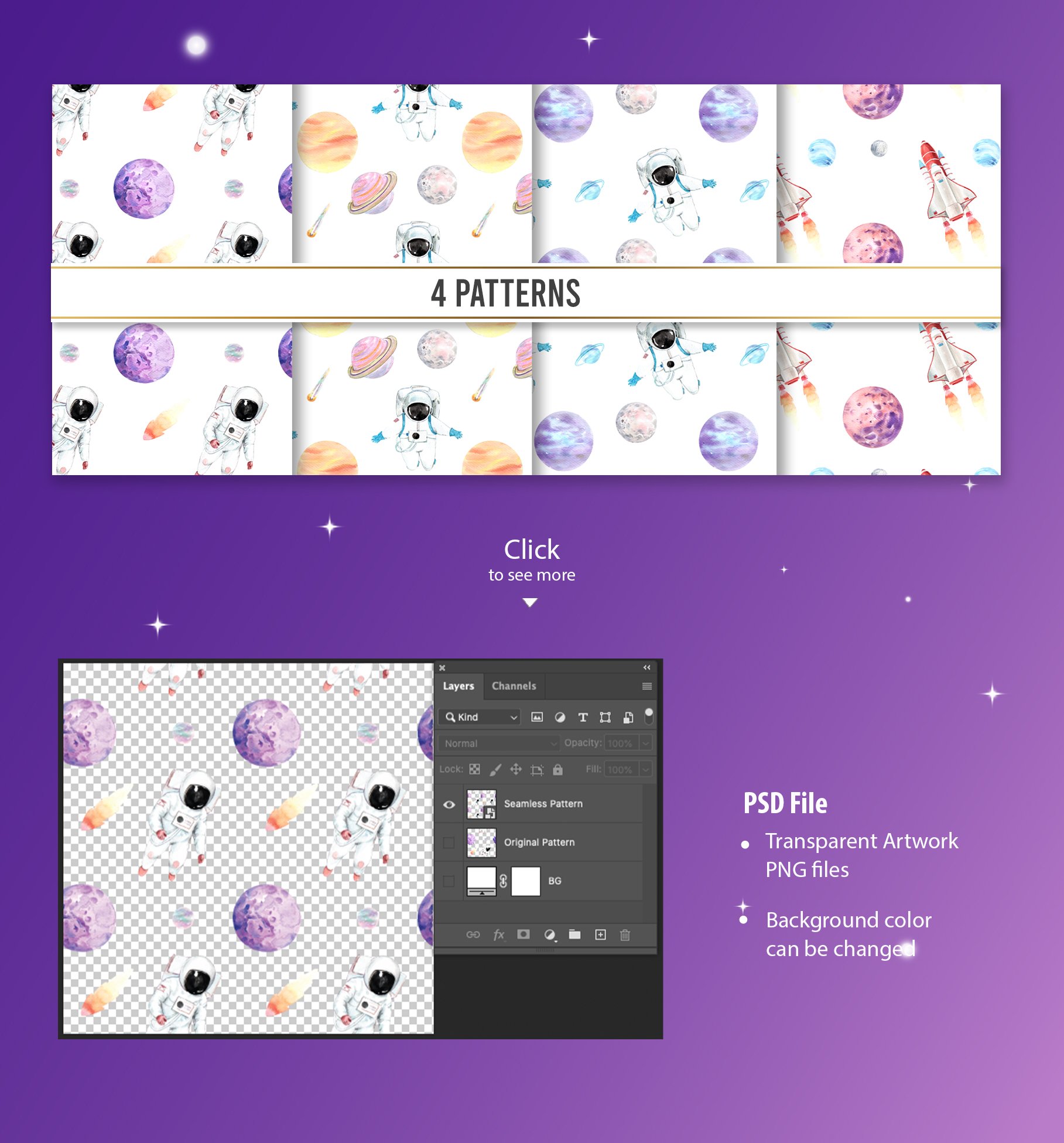 Galaxy patterns for your project.