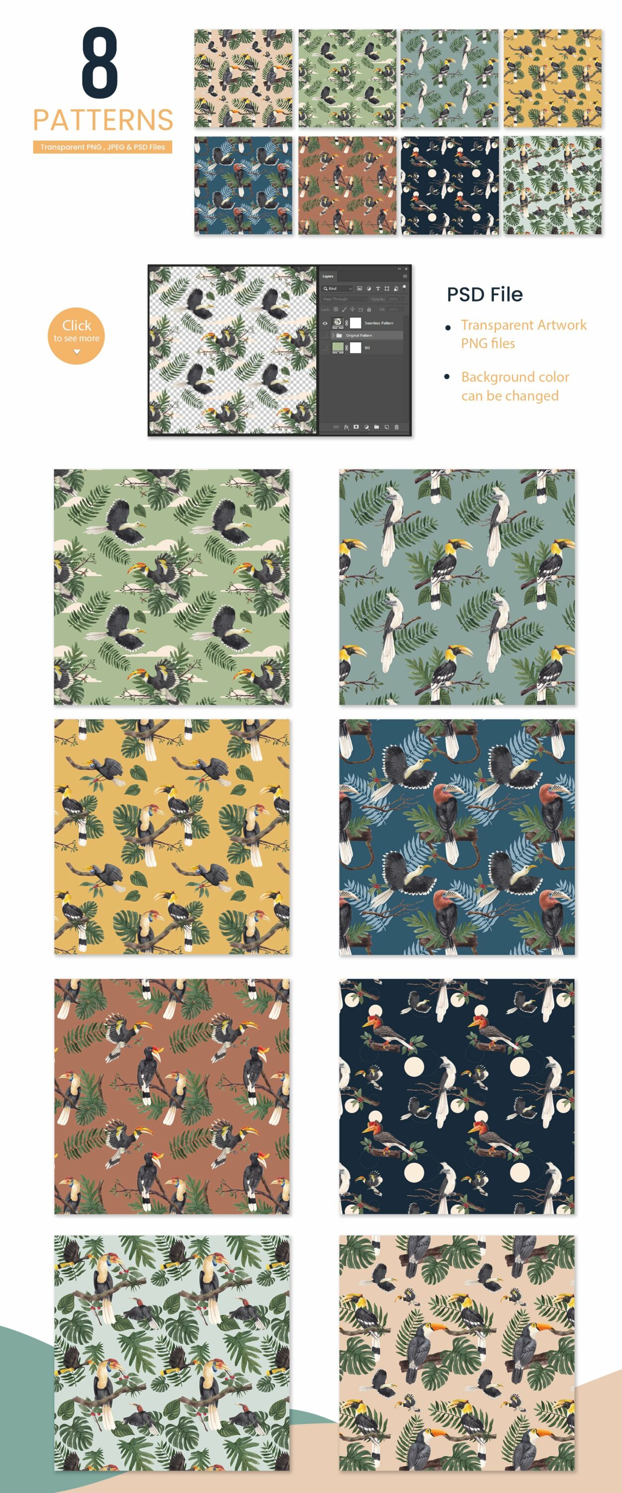 Hornbills pattern for you.