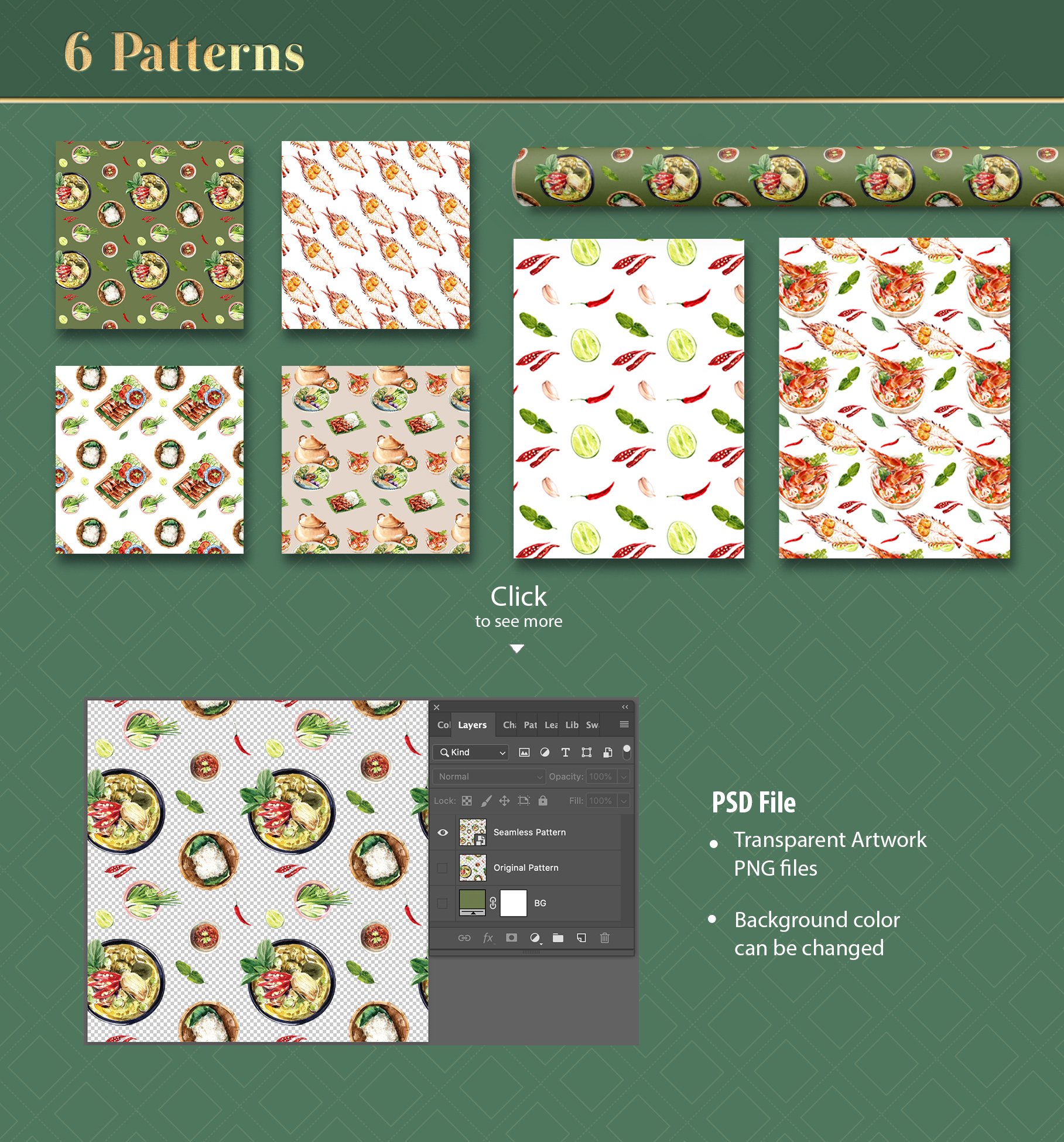 Thai food patterns for you.