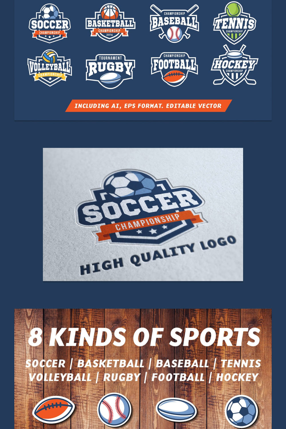 Premium soccer logo set.