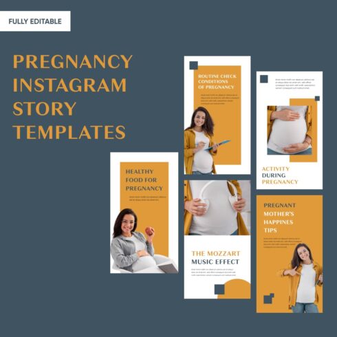 5 pregnancy instagram story templates.