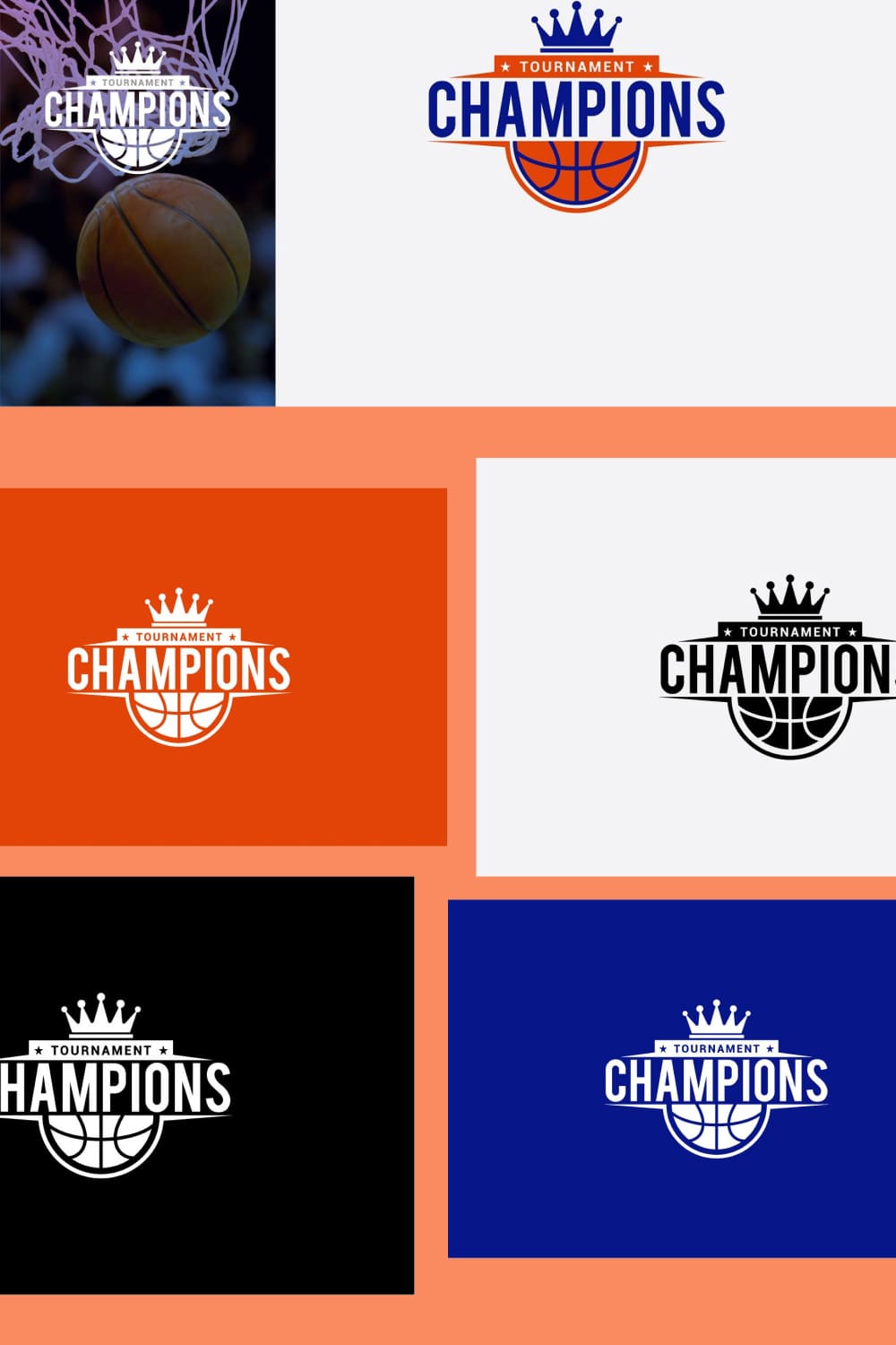 Premium basketball logo set.