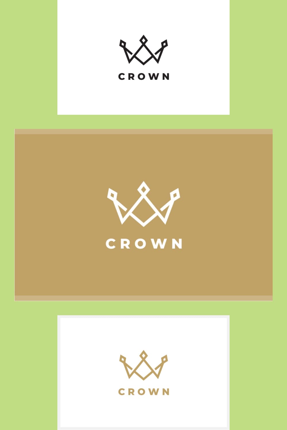 Simple crown logos in two colors.