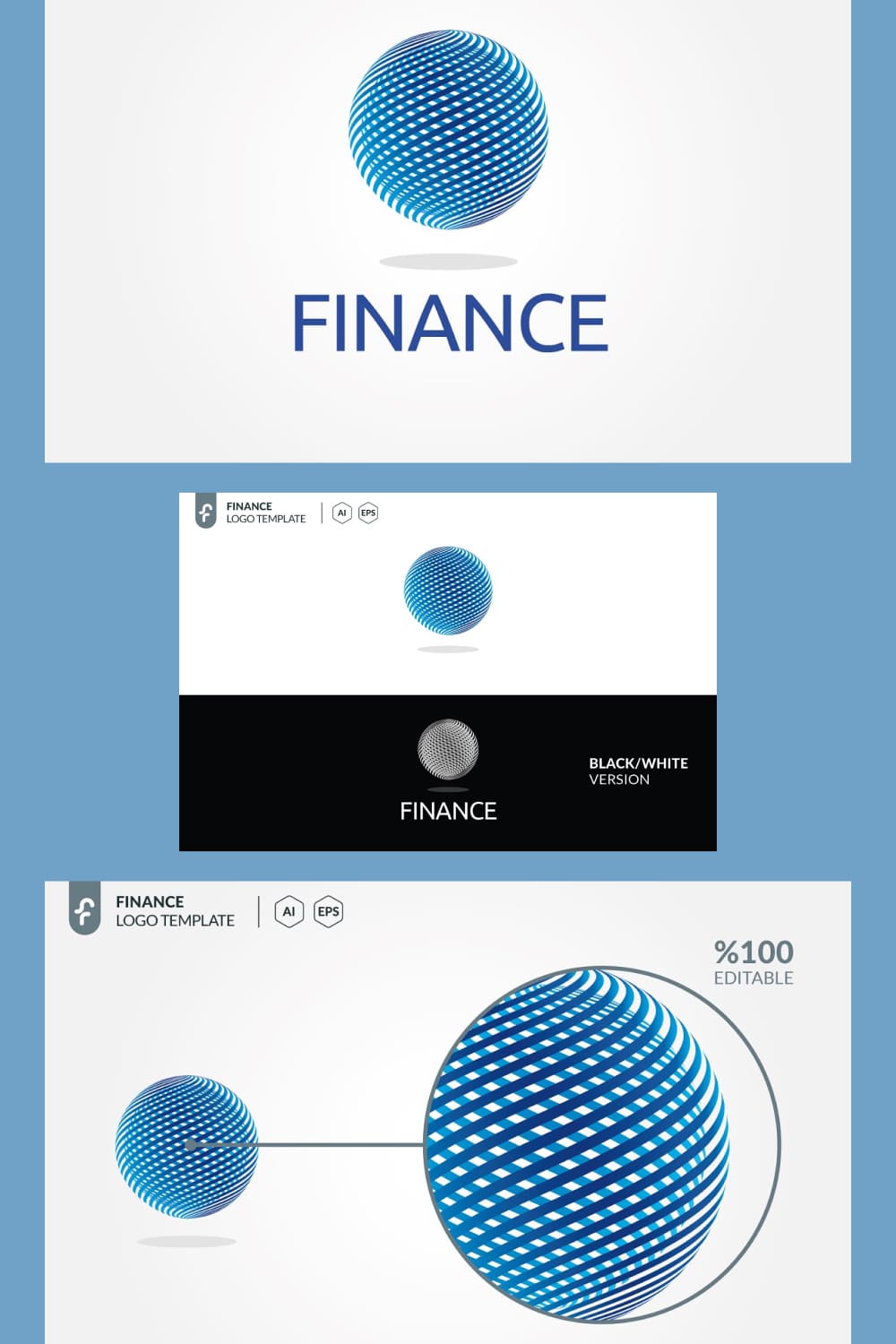 Blue round is a new shape for finance logo.