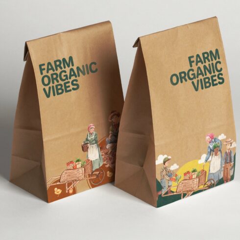 Cool farm logo for paper bags.