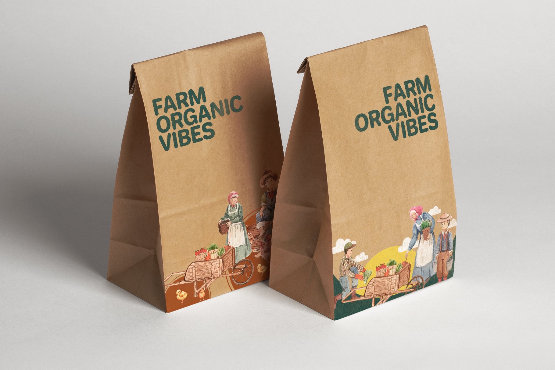 Cool farm logo for paper bags.