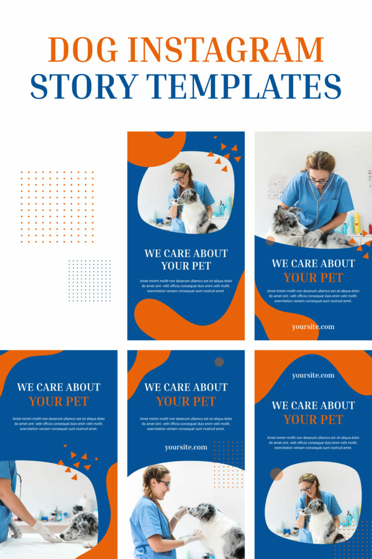 5 Clean Dog Instagram Story Templates MasterBundles