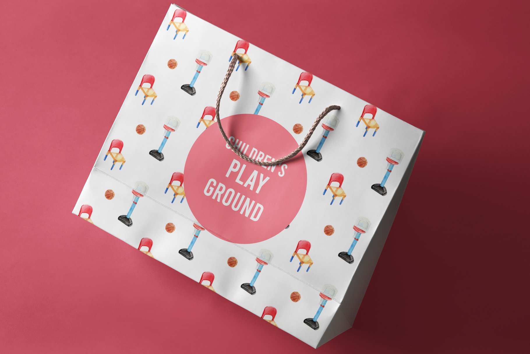 Paper bag with the playground background.