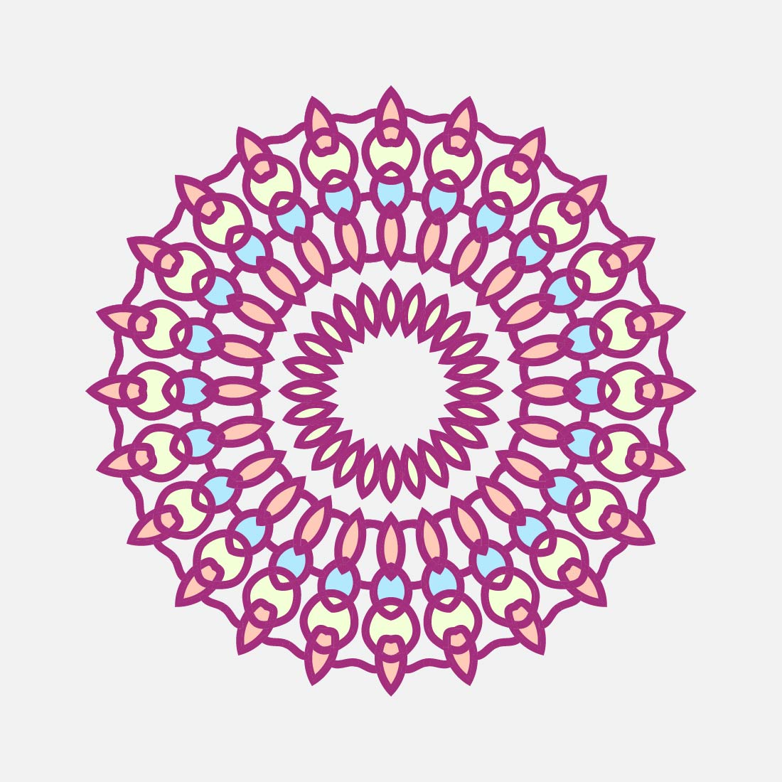 Mandala Art with Sweet Purple Elegant Color.