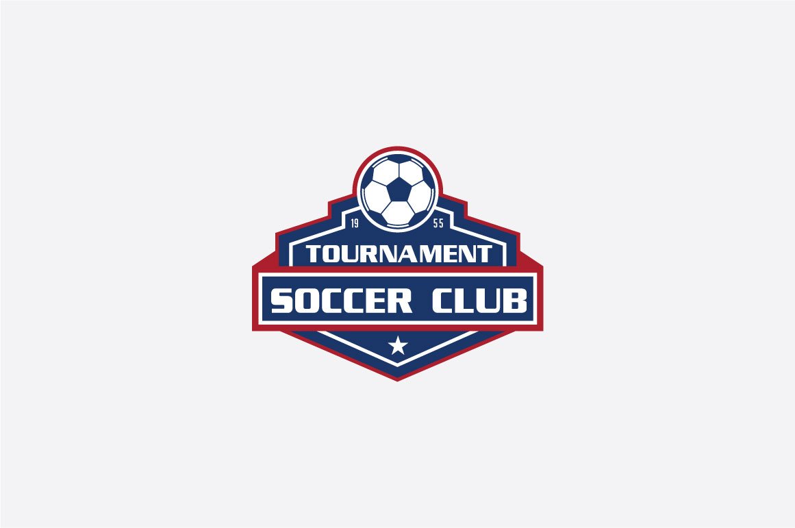A creative blue soccer logo.