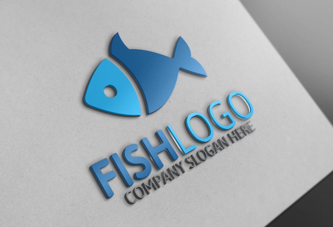 fish logo template preview.
