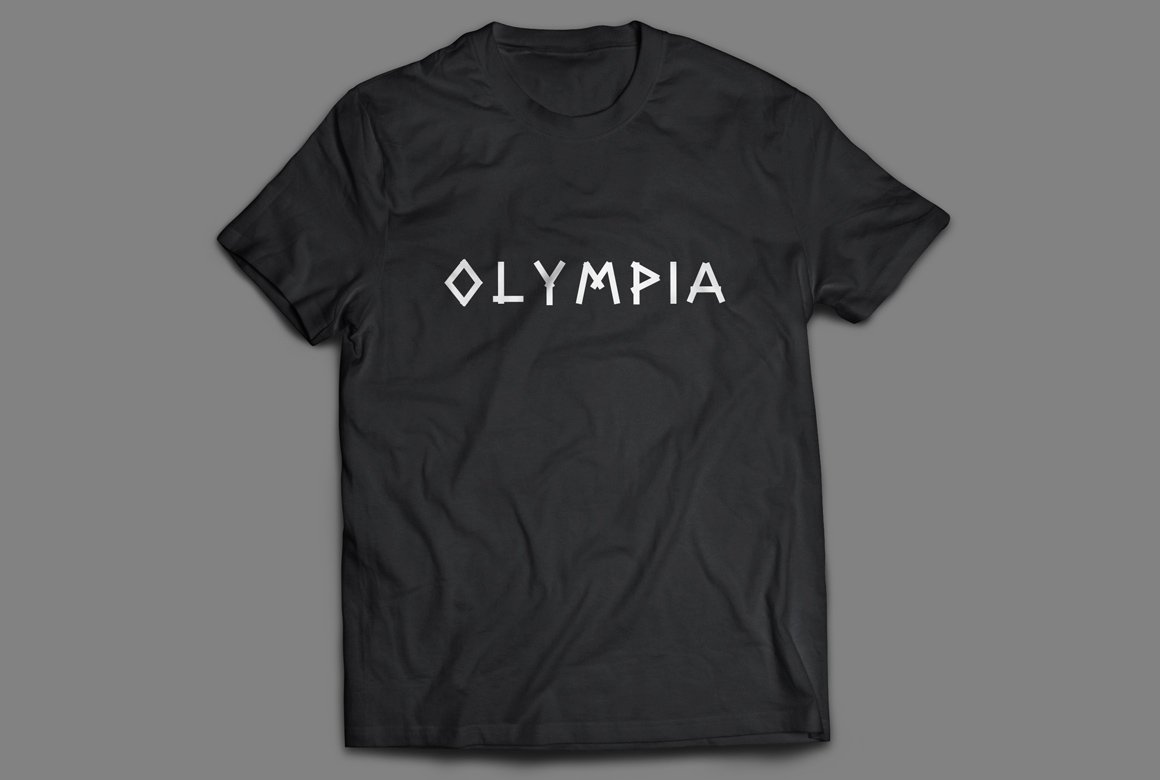 Black t-shirt with white font.