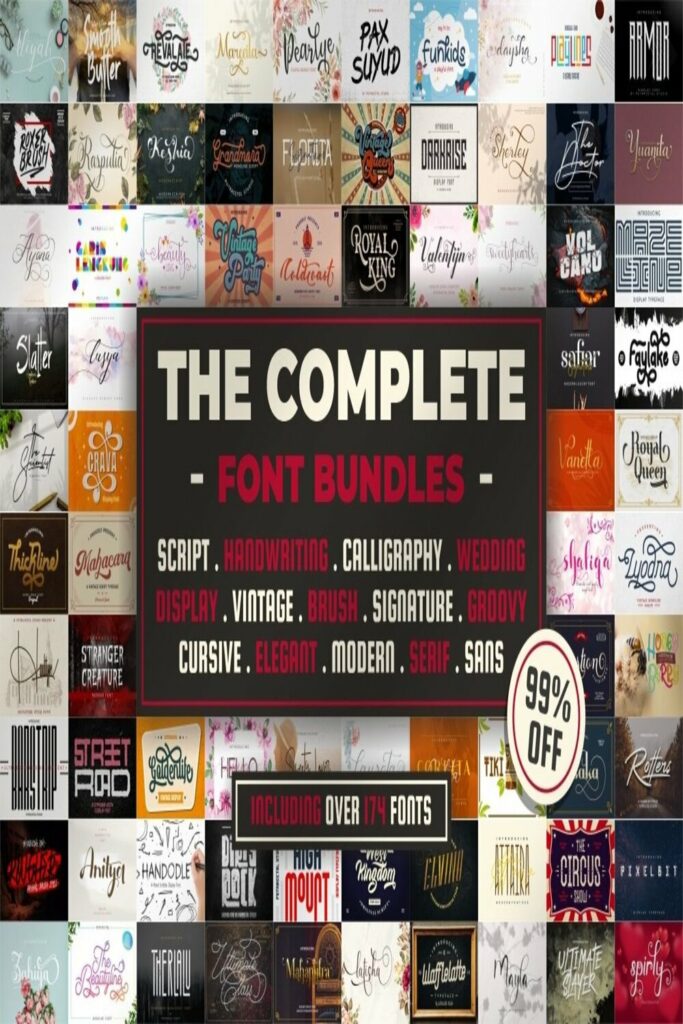 174 Font!! The Complete Font Bundles! - Masterbundles