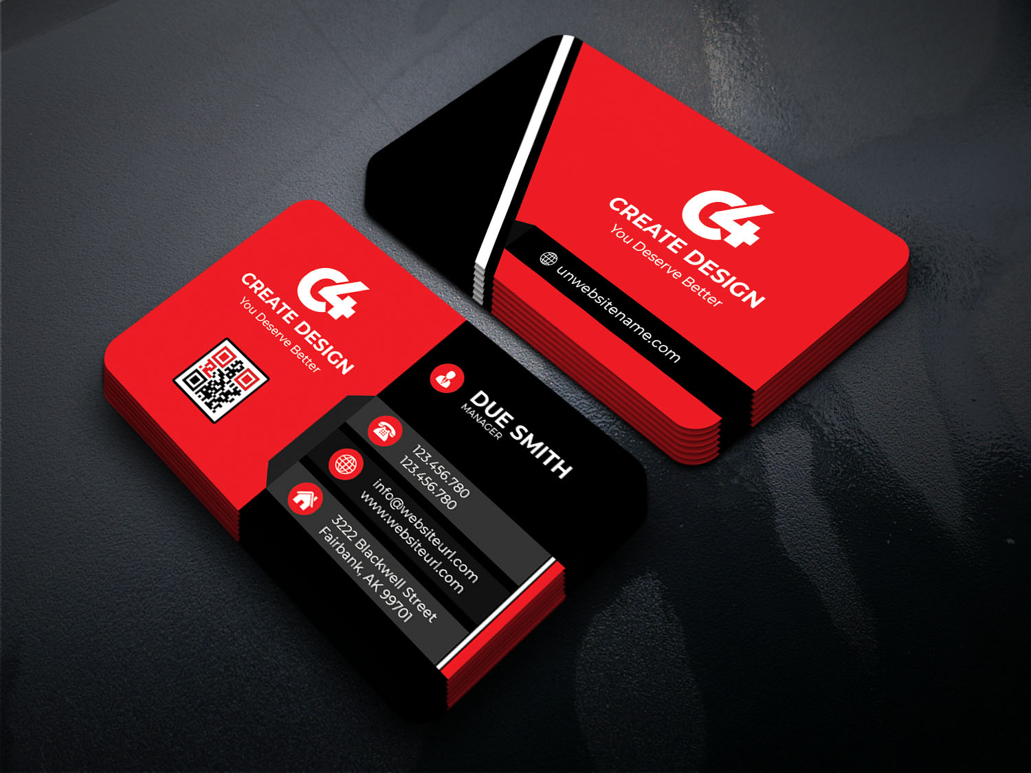 Professional Business Card Bundle red.