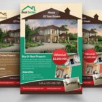 Three green real estate flyers with the brown elelments.