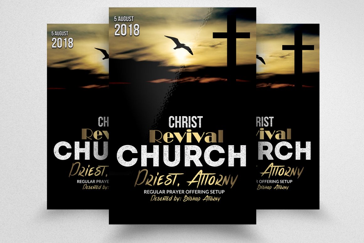 Dark church flyer with the cross.