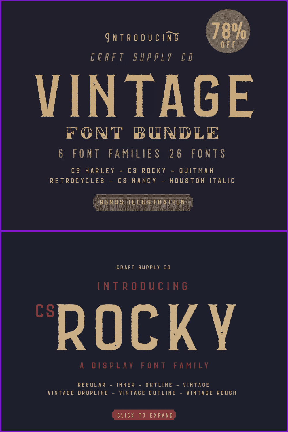 Vintage Font Bundle.