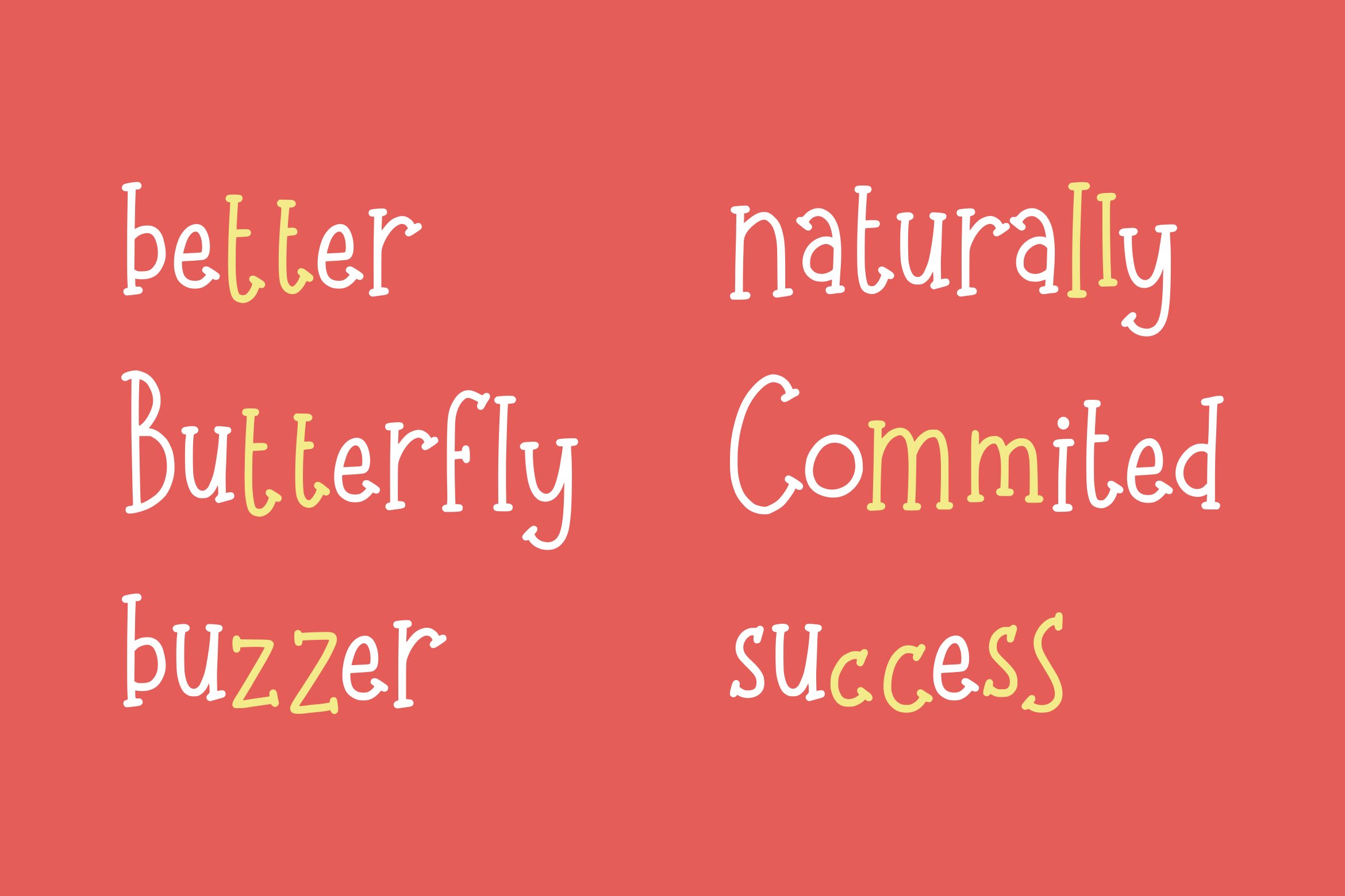 Colorful font for funny topics.