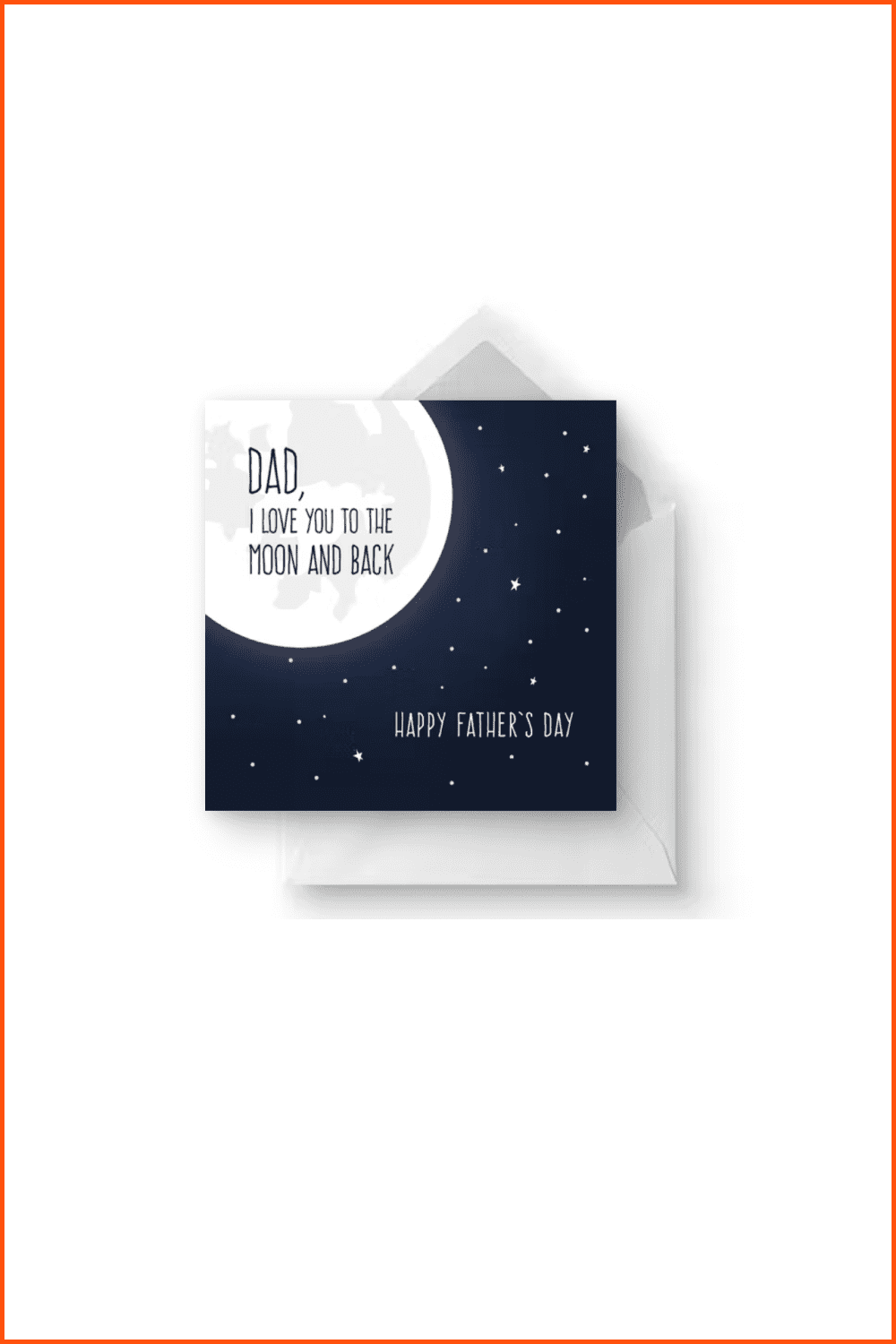 Image of moon and stars with cute text for father's day.