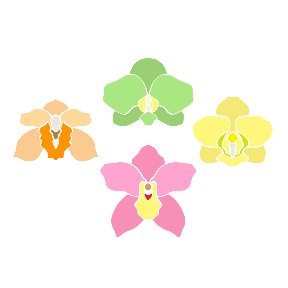 Lotus, Orchid flower Sketch Clipart Doodle Flower Set previews.