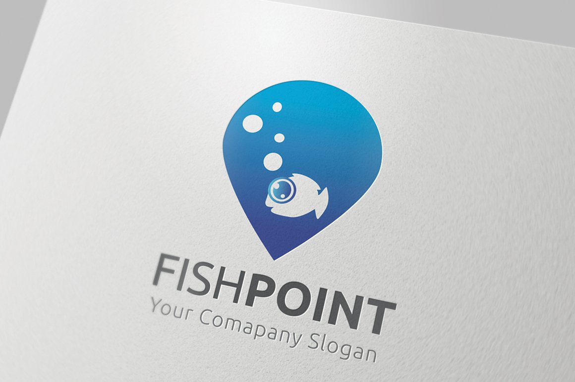 White background with a fish logo.