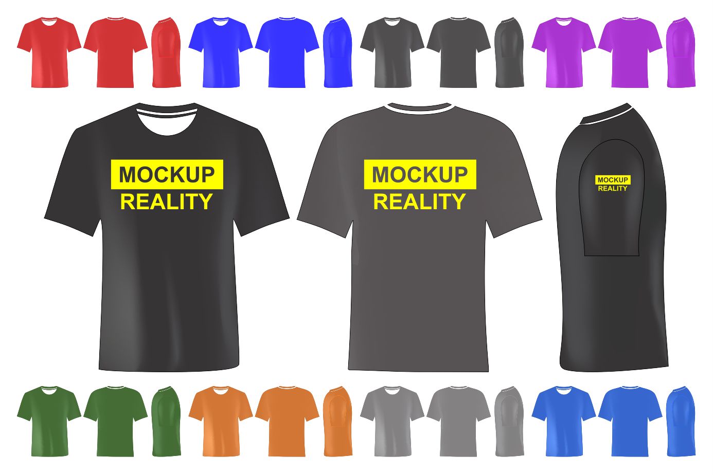 Template Mockup Reality T-shirt Bundles.