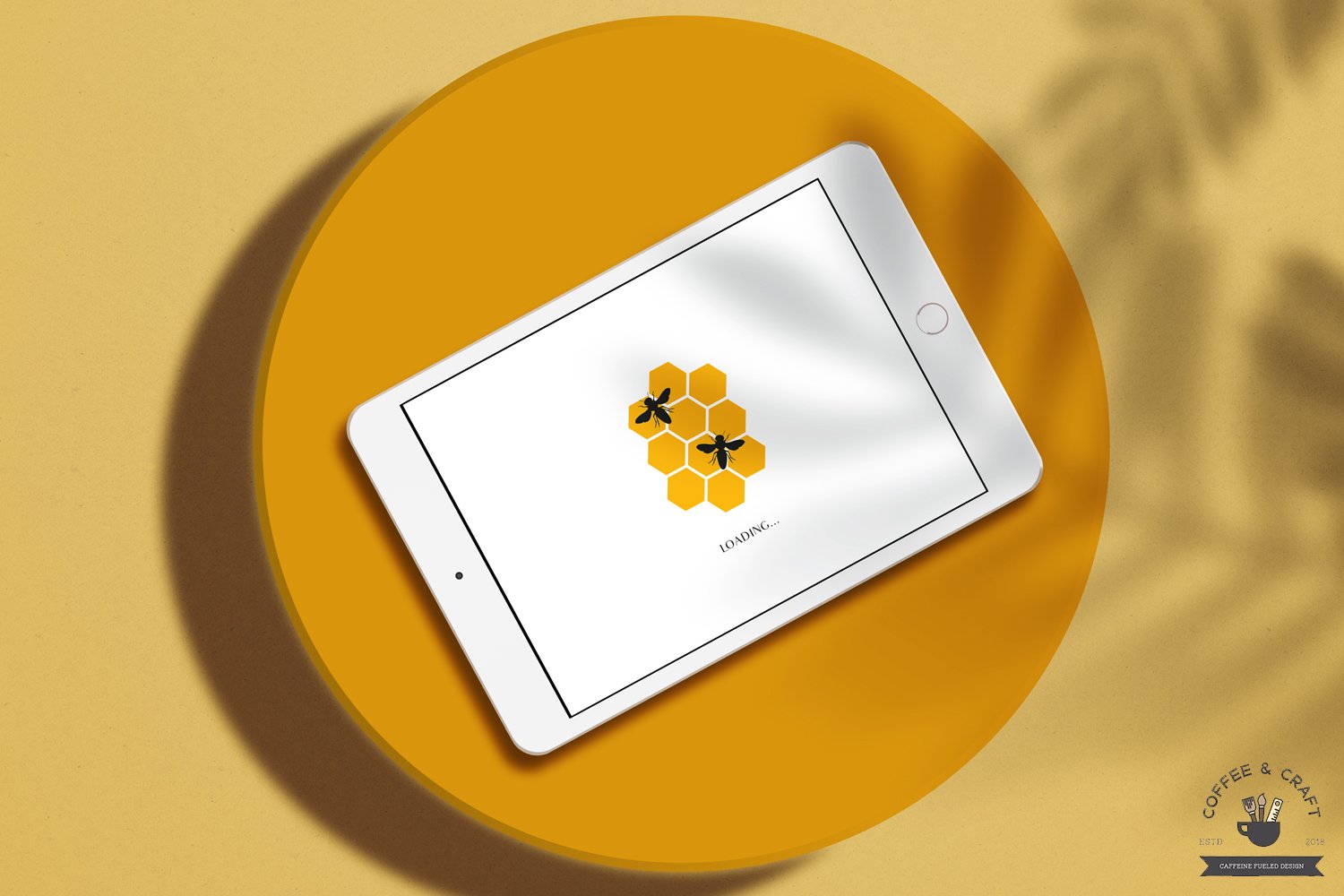 Yellow honeycomb on the tablet.