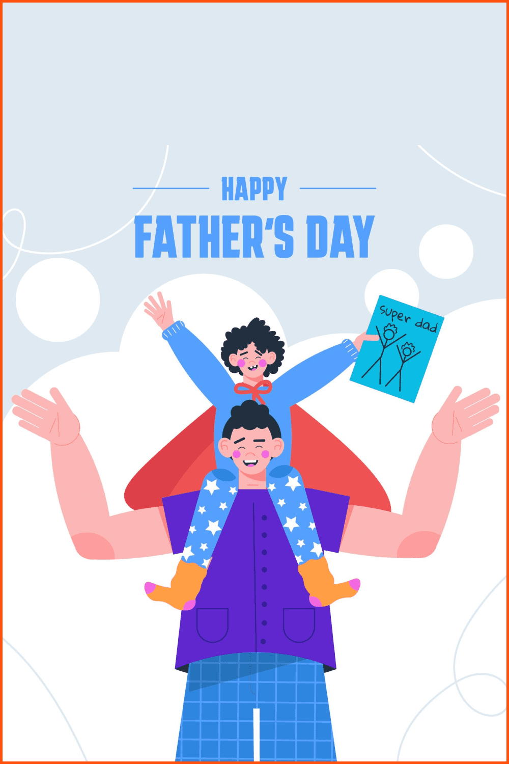 Organic Father's Day Illustration.