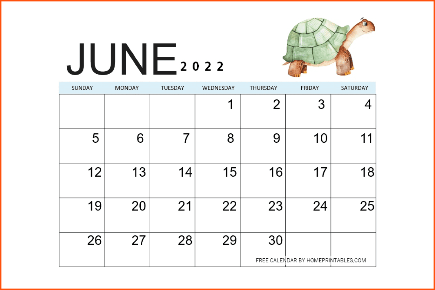 Turtle-Themed Calendar.