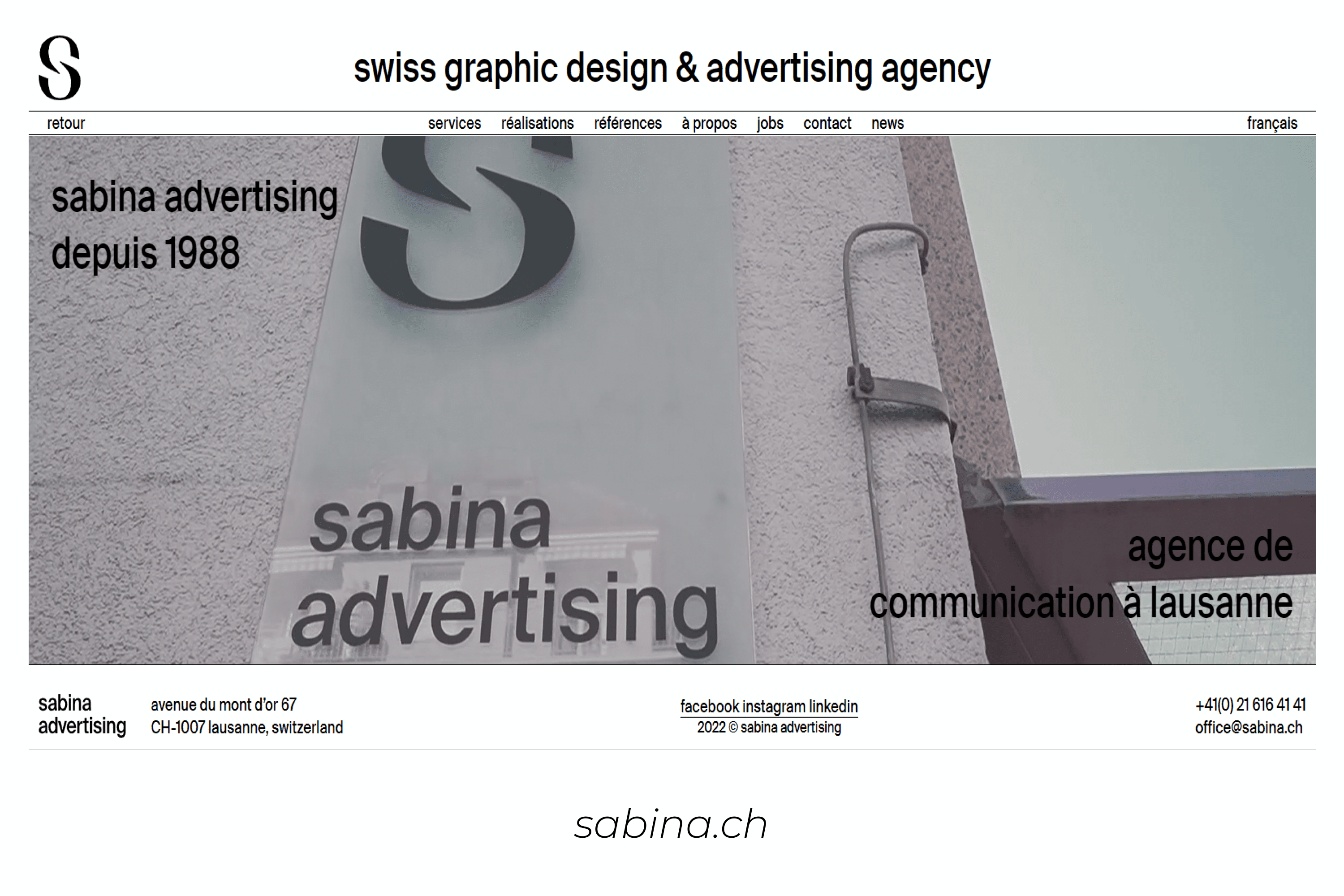 Main page of Sabina Advertising.