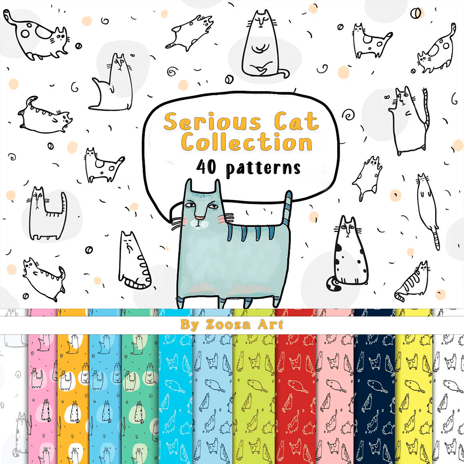 Serious Cat Collection - 40 patterns cover.