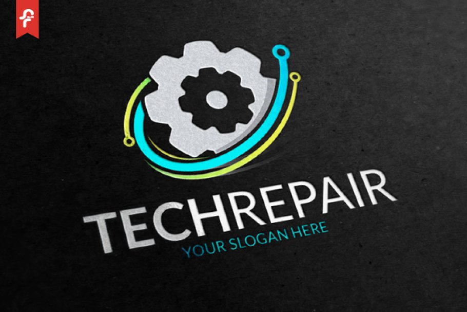 Tech logo with dark background.