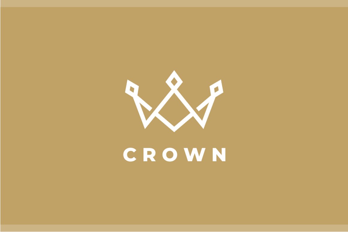 Gold background with a white crown logo.
