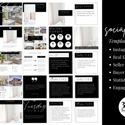 Black and white real estate template.