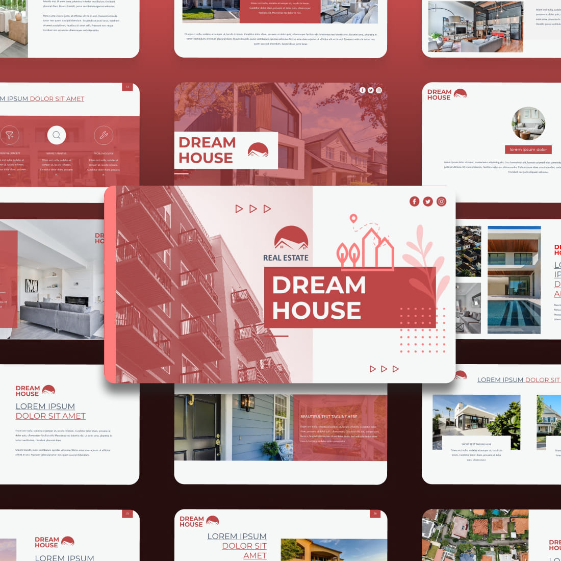 Dreamhouse presentation template cover image.