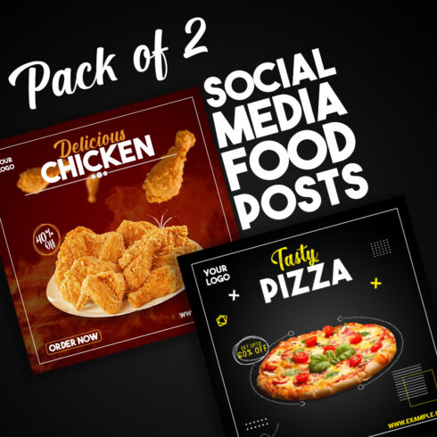 2 instagram food post banner designs for ad