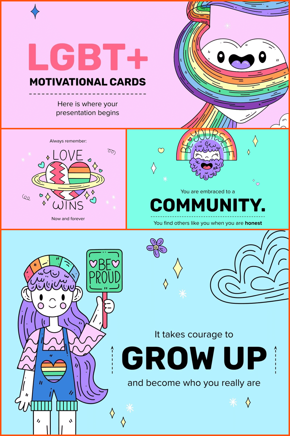 LGBT+ motivational cards.