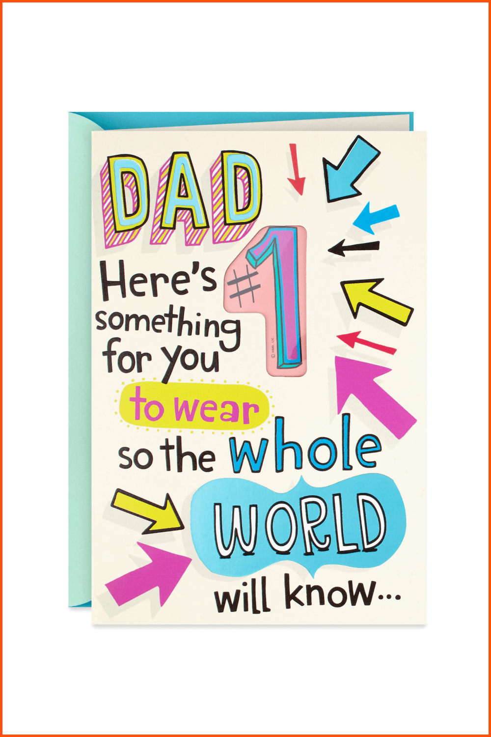 Daughter Funny Card for Dad With Pin.