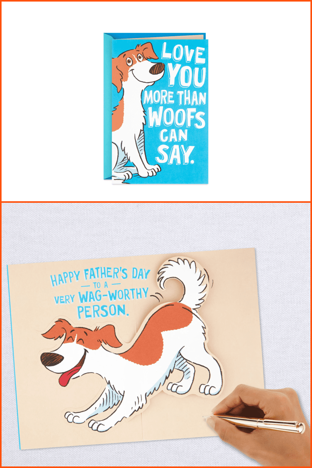 Two post cards with drawn funny dogs.