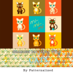 Seamless patterns with cats.