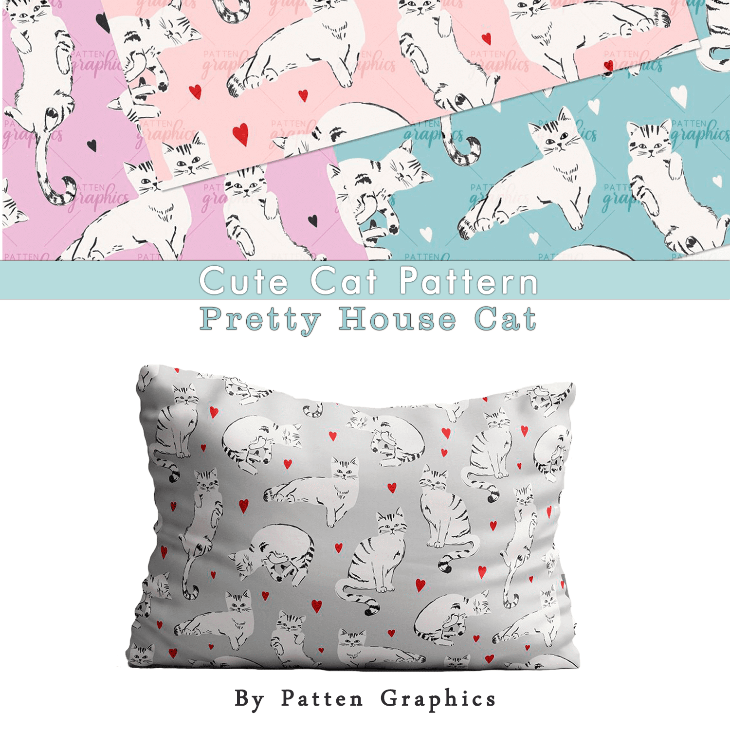 Cute Cat Pattern - Pretty House Cat cover.