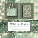 White cat seamless vector pack.