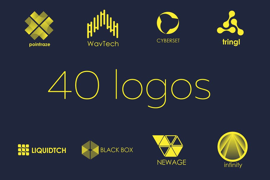 Cover image of 40 Tech Logos.