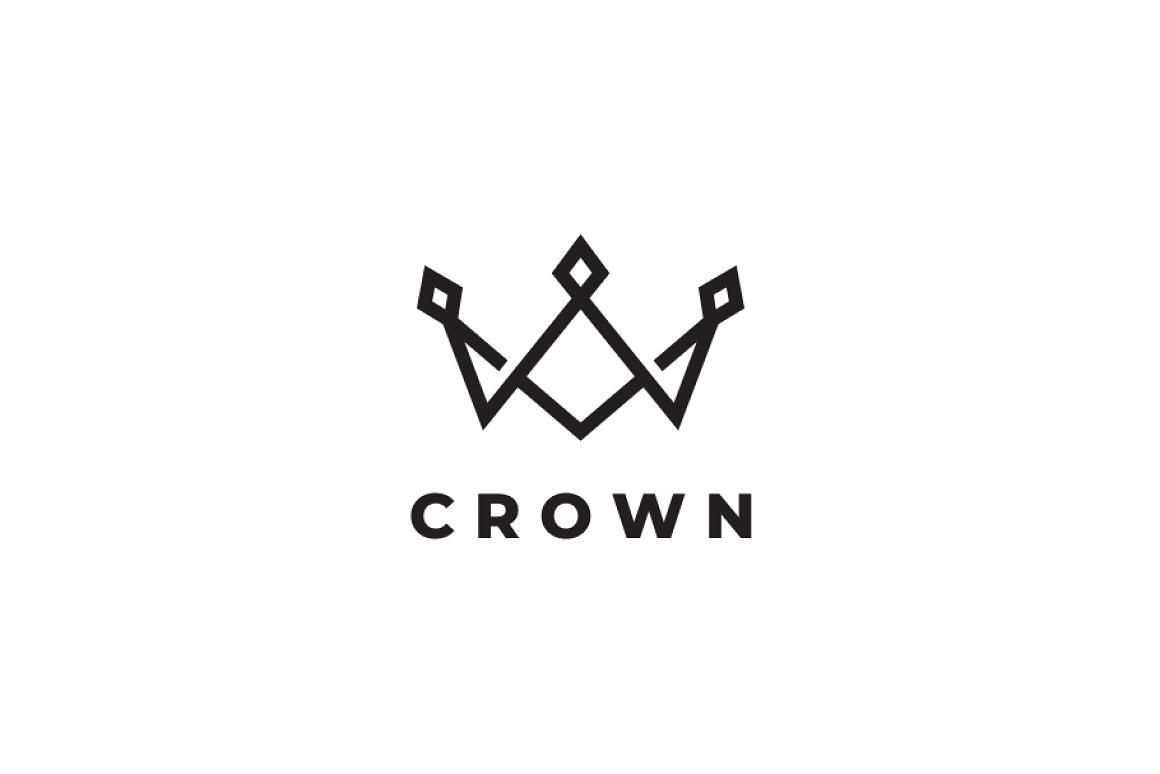White background with a black crown logo.