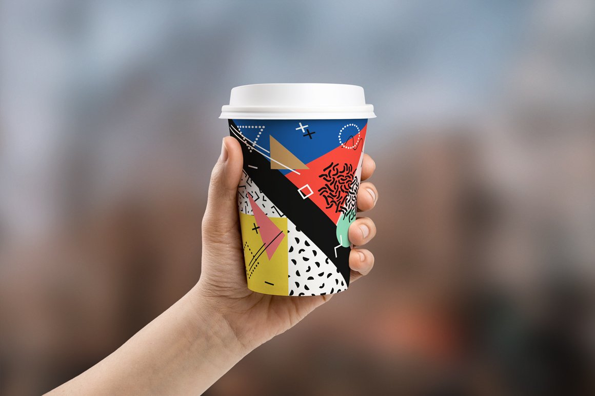 Small colorful cup for take away.