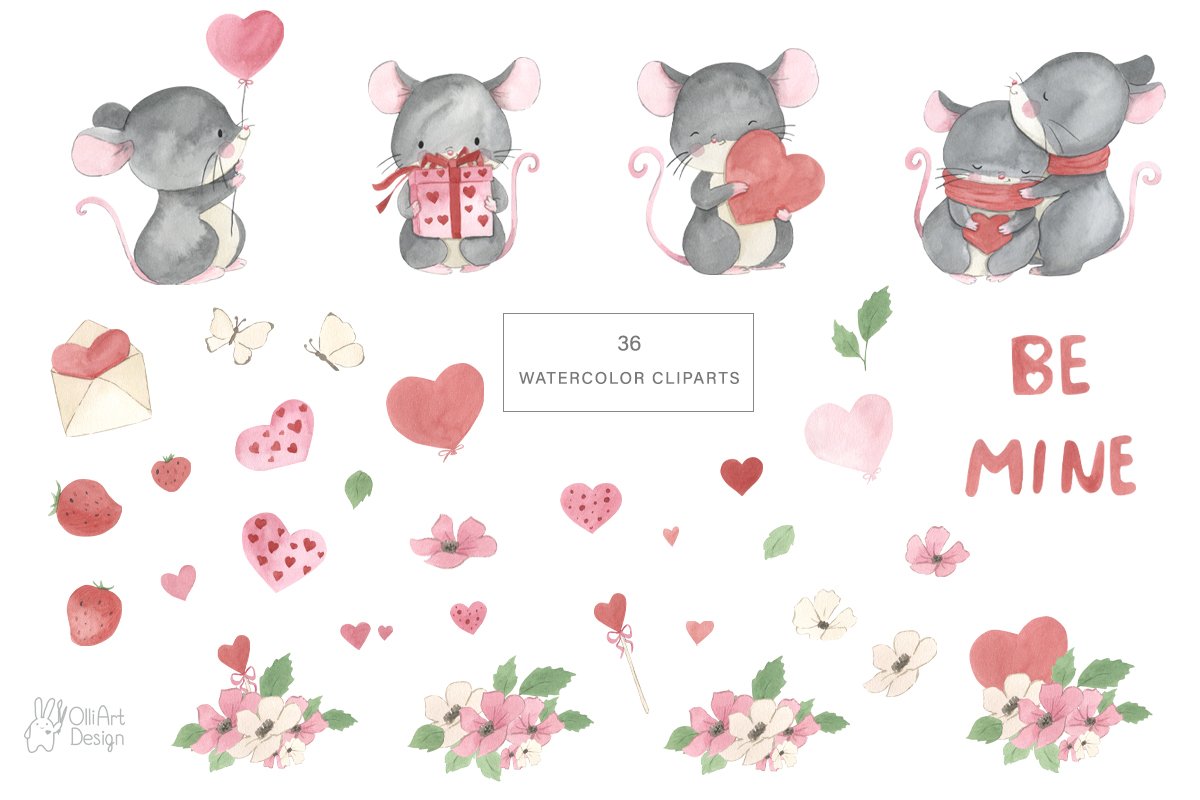 Delicate mouses for your Valentines day.