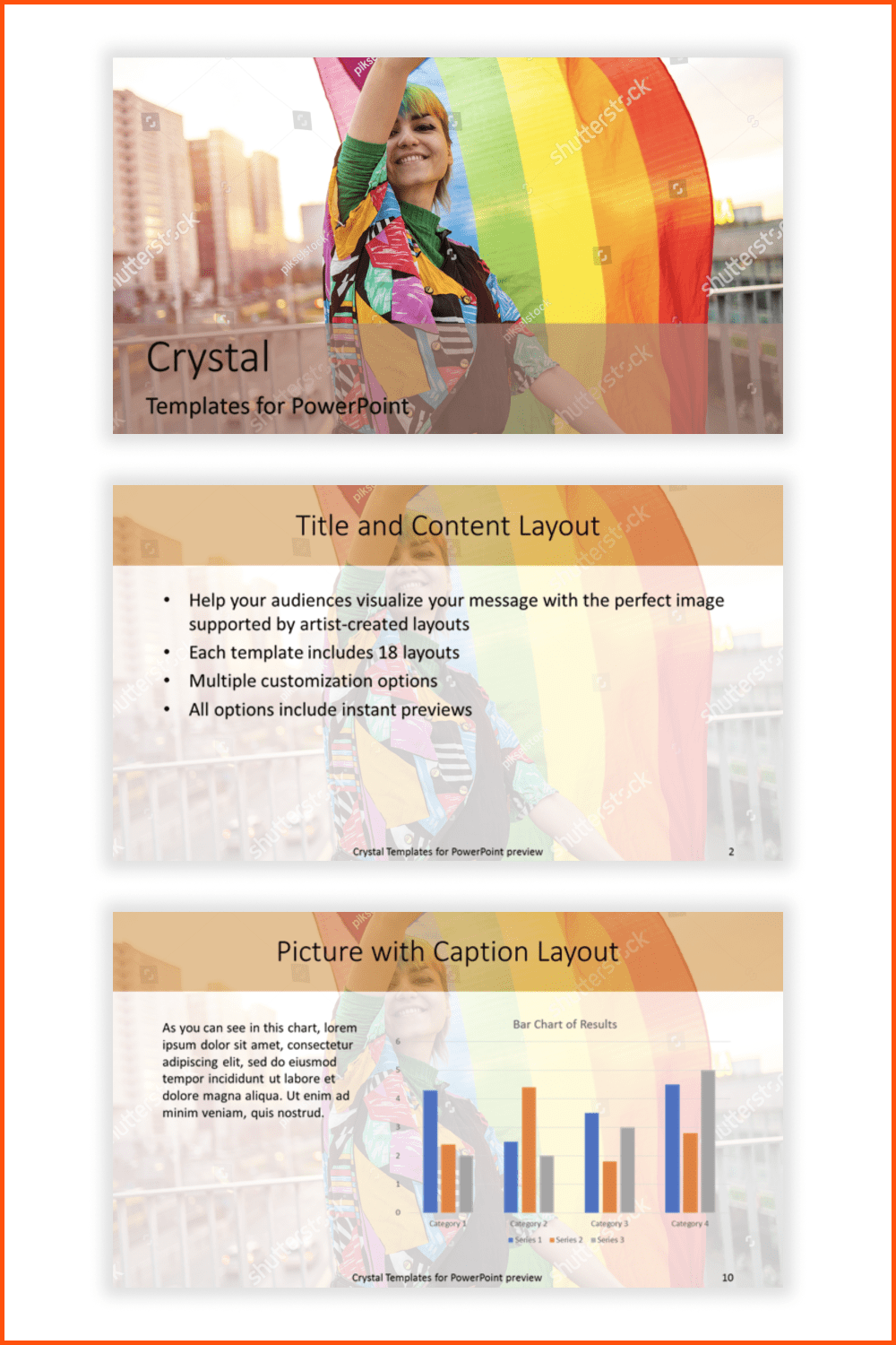 PowerPoint template with lgbt diversity.